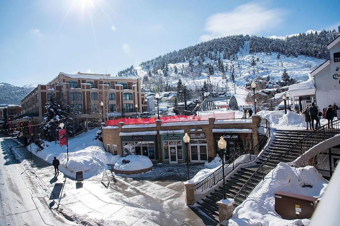 View of Park City during winter in Utah. Editorial credit: Franccesca Sopla G / Shutterstock.com