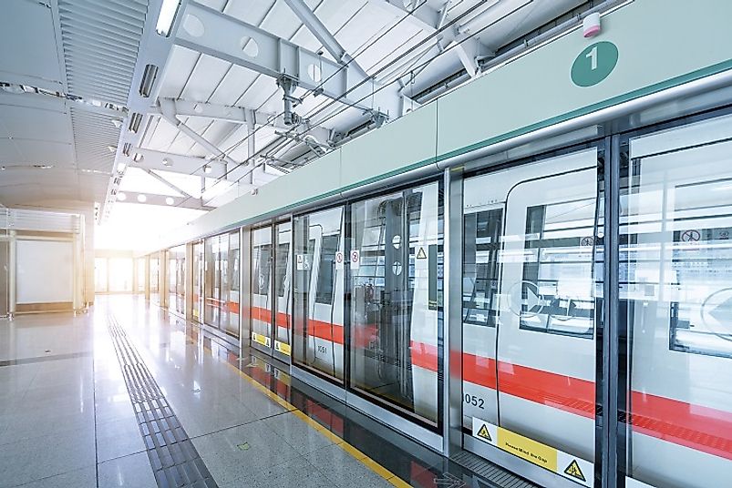 Shanghai Metro cars.