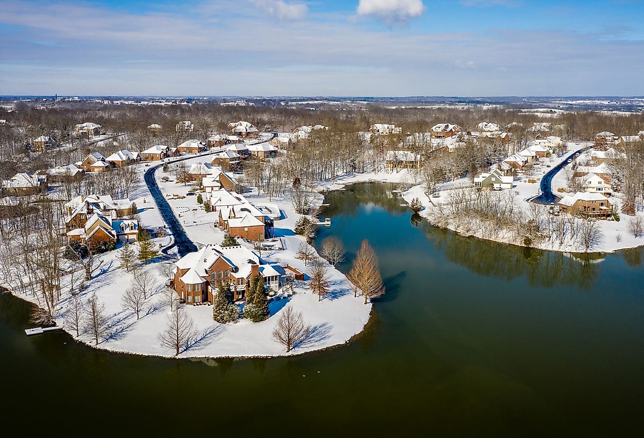 Overlooking winter by the lake in Kentucky.