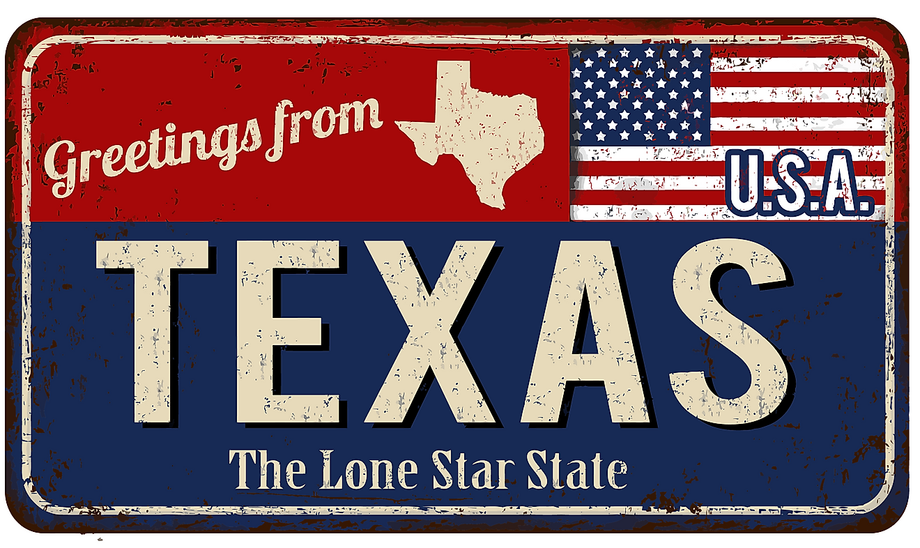 A sign welcoming visitors to Texas. It is called the Lone Star State because it was an independent country prior to joining the Union. Image credit: ducu59us/Shutterstock.com