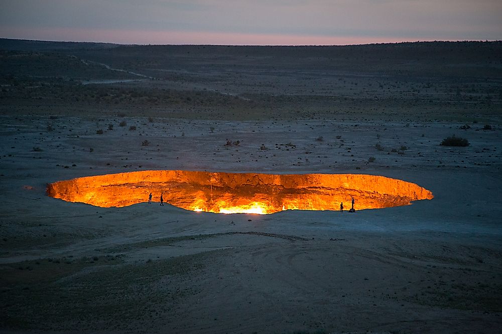 The famous Derweze Gas Crater in Turkmenistan.