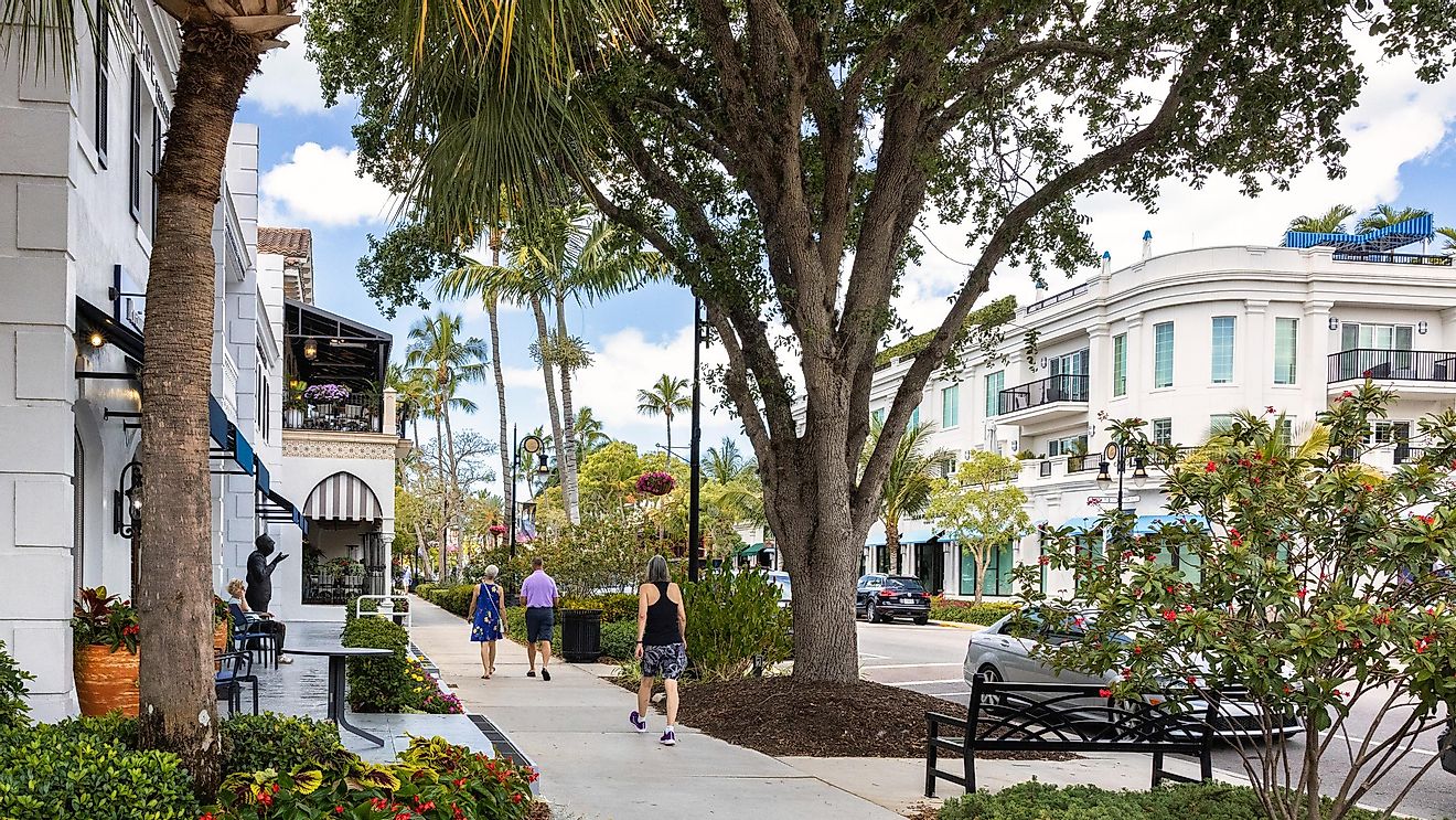 The beautiful downtown area of Naples, Florida