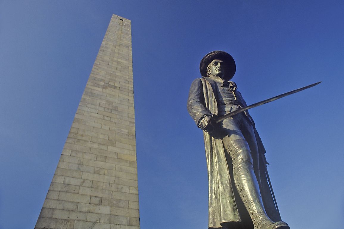 The Bunker Hill monument, in Boston, Massachusetts. 