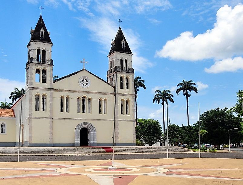 Our Lady of Grace Cathedral in Sao Tome and Principe's national capital city, Sao Tome, Portuguese for Saint Thomas.