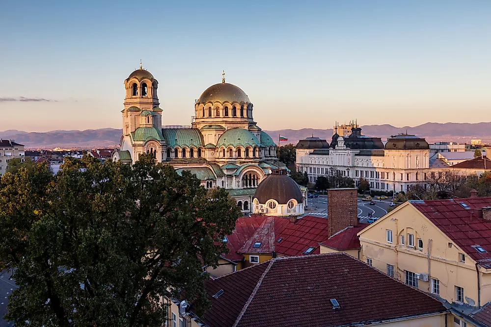 Skyline of Sofia, the biggest city in Bulgaria.