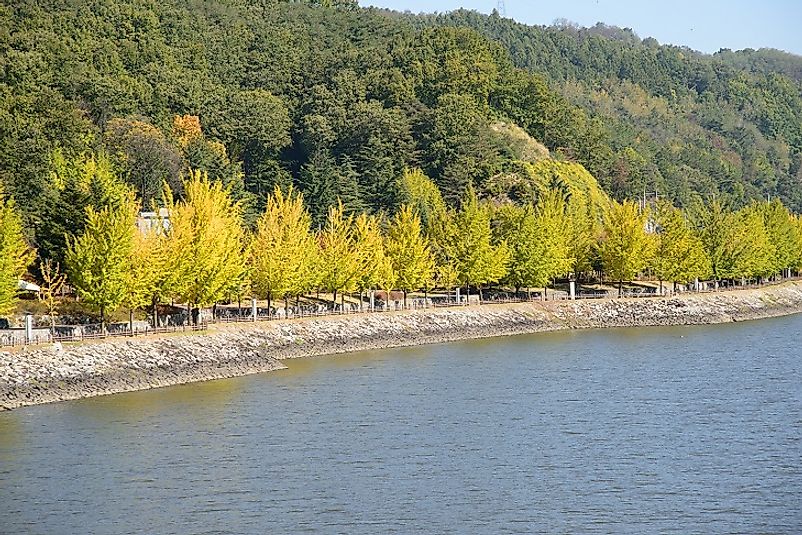 Picturesque scenery along the Nakdong River.