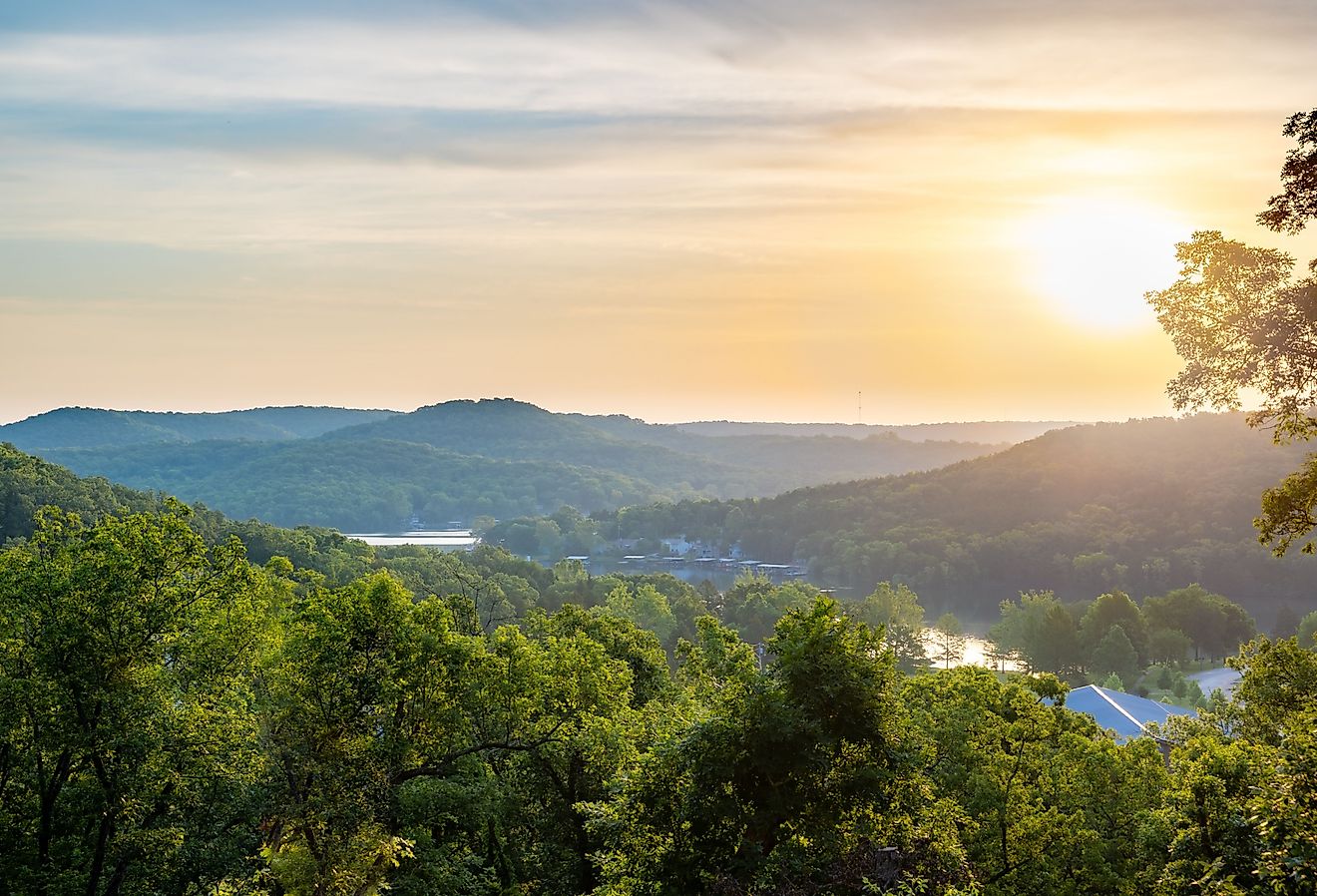 View of Lake of the Ozarks in Missouri at Sunrise.