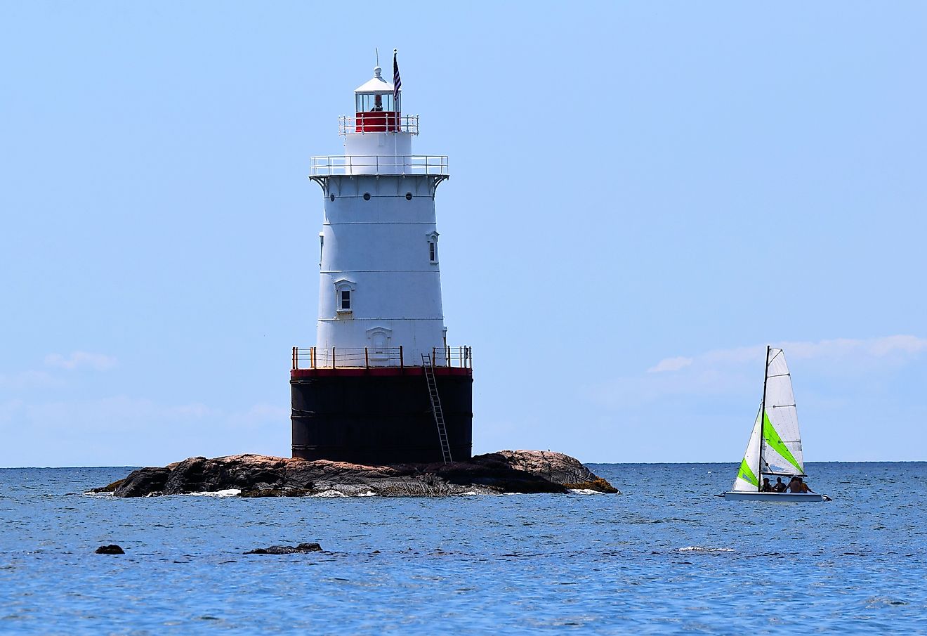 Sakonnet Lighthouse and Harbor, Little Compton, Rhode Island.