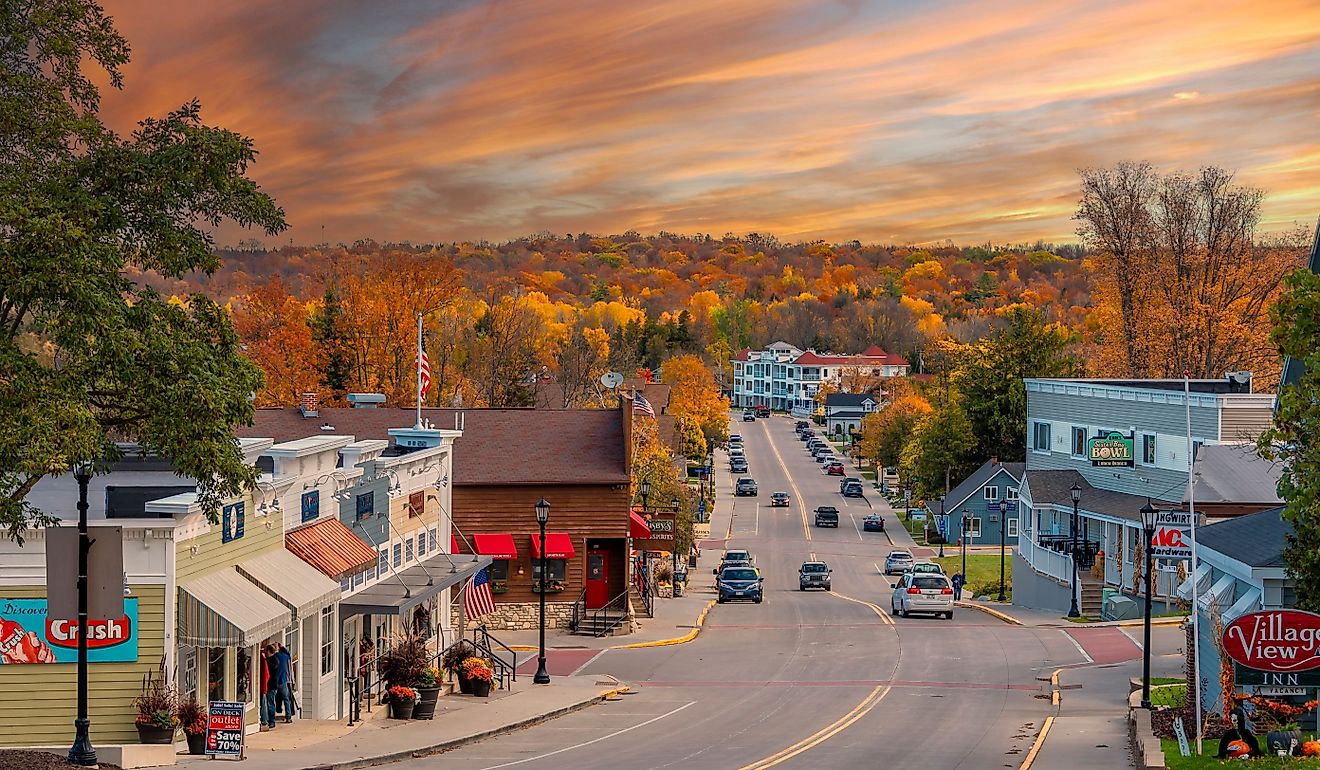 Sister Bay Town street view in Door County of Wisconsin. Editorial credit: Nejdet Duzen / Shutterstock.com