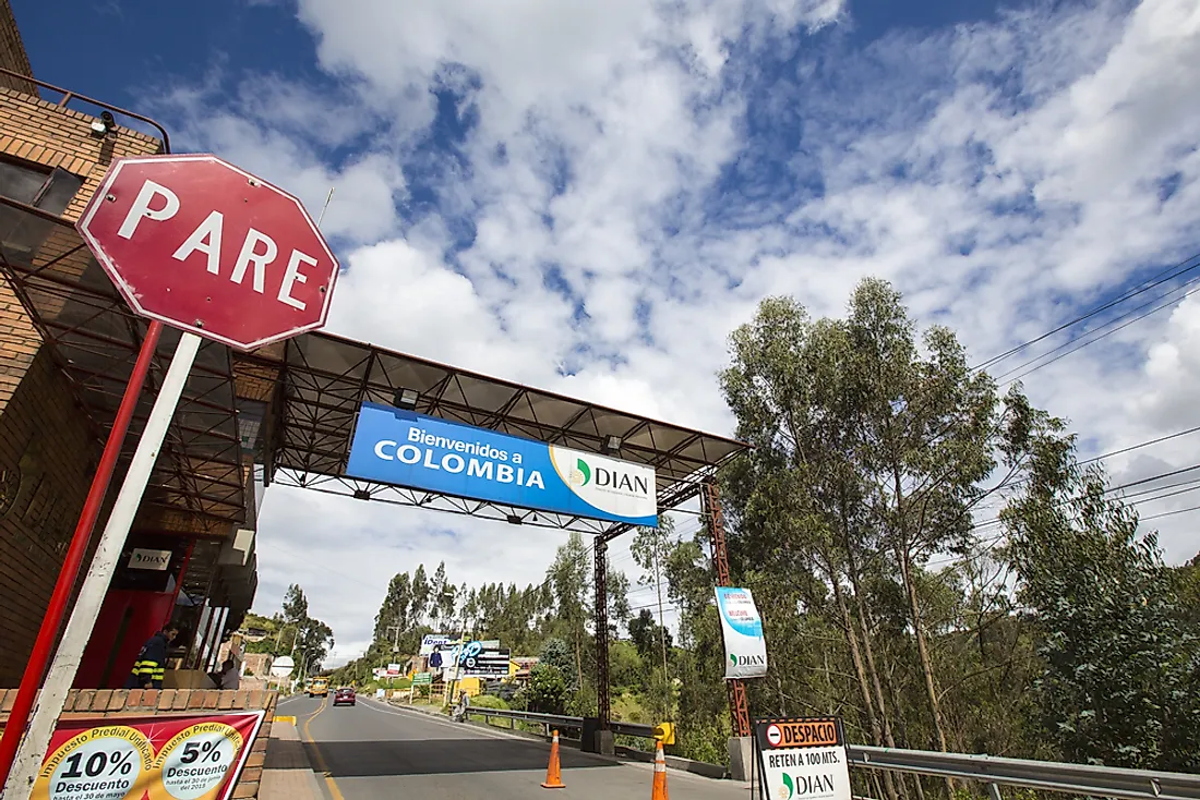 The border between Colombia and Ecuador. Editorial credit: Michel Piccaya / Shutterstock.com. 