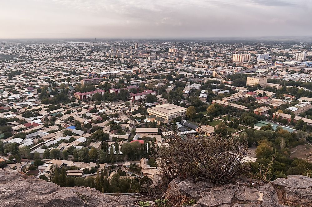 View of Osh from a nearby mountain. 