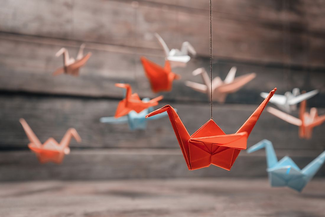 The Japanese Paper Crane is one of the more popular origami designs. 