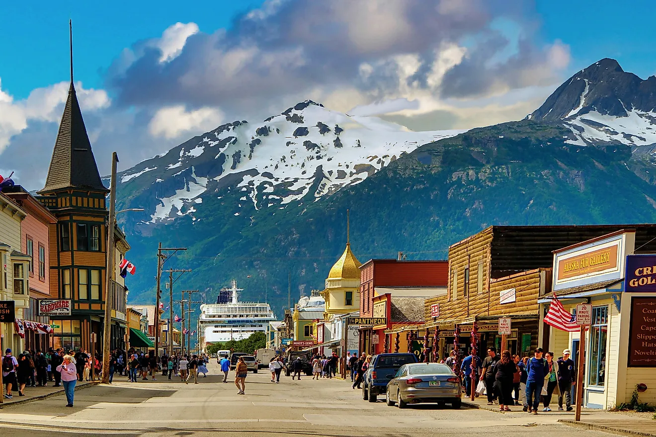Cruise ship in Skagway, Alaska.