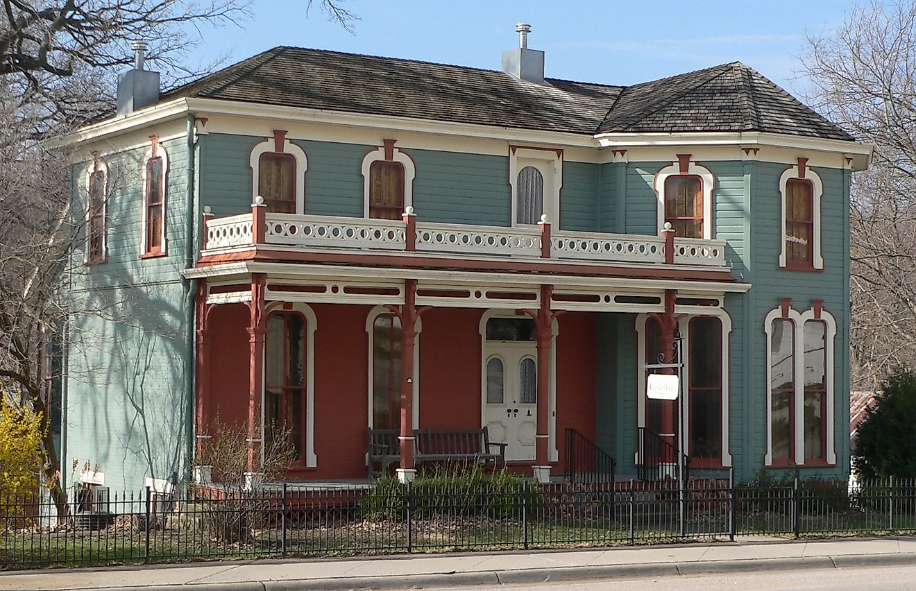 The Carson House on the south side of Main Street in Brownville, Nebraska.