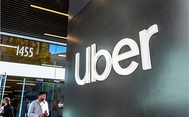  UBER sign at their headquarters in SOMA district. Editorial credit: Sundry Photography / Shutterstock.com