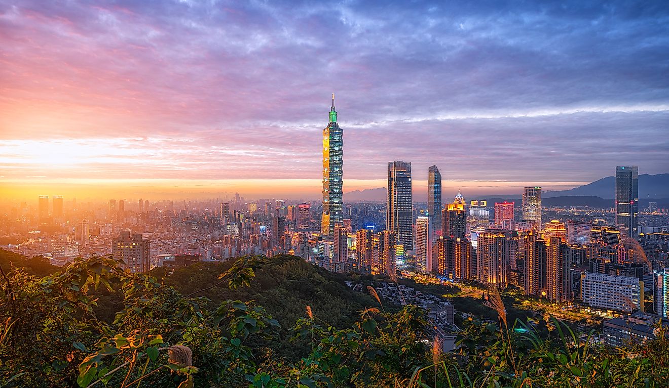 Skyline of Taipei in Taiwan.