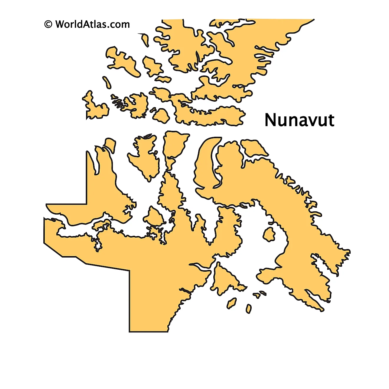 Outline Map of Nunavut