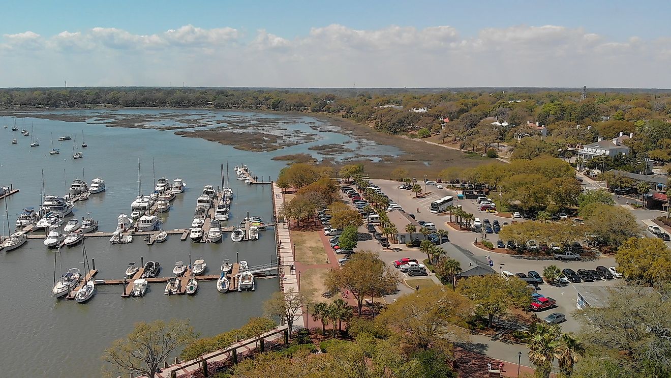 Aerial view of Beaufort, South Carolina.