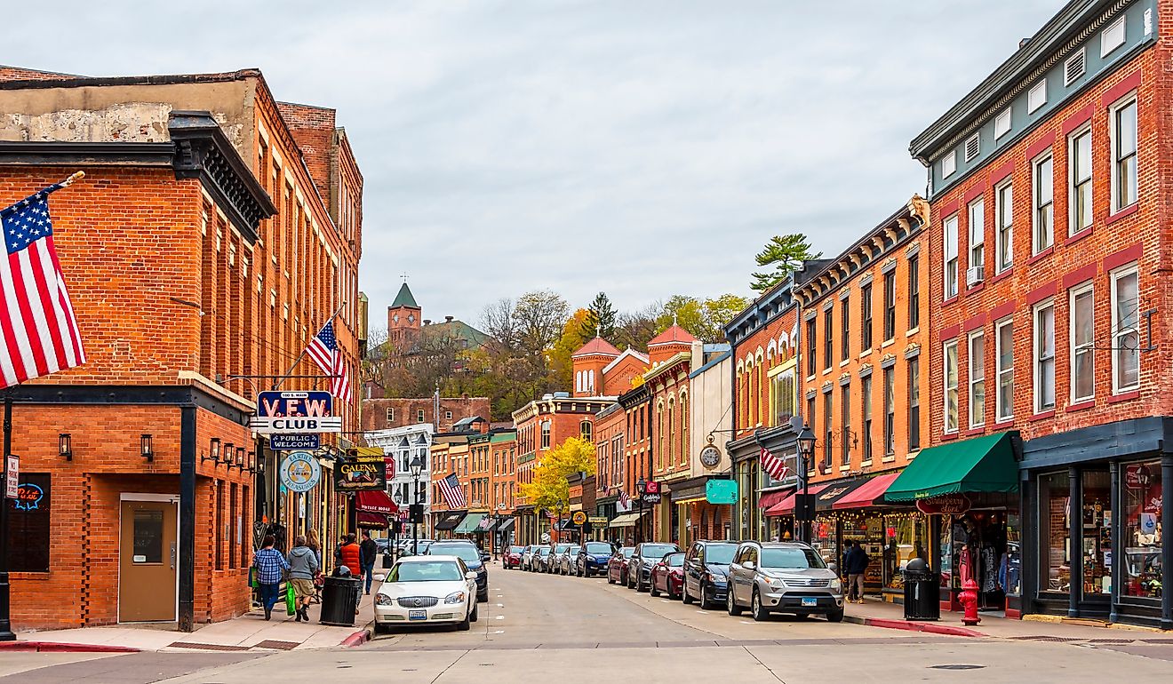 The Main Street in historic Galena, Illinois. Nejdet Duzen / Shutterstock.com.