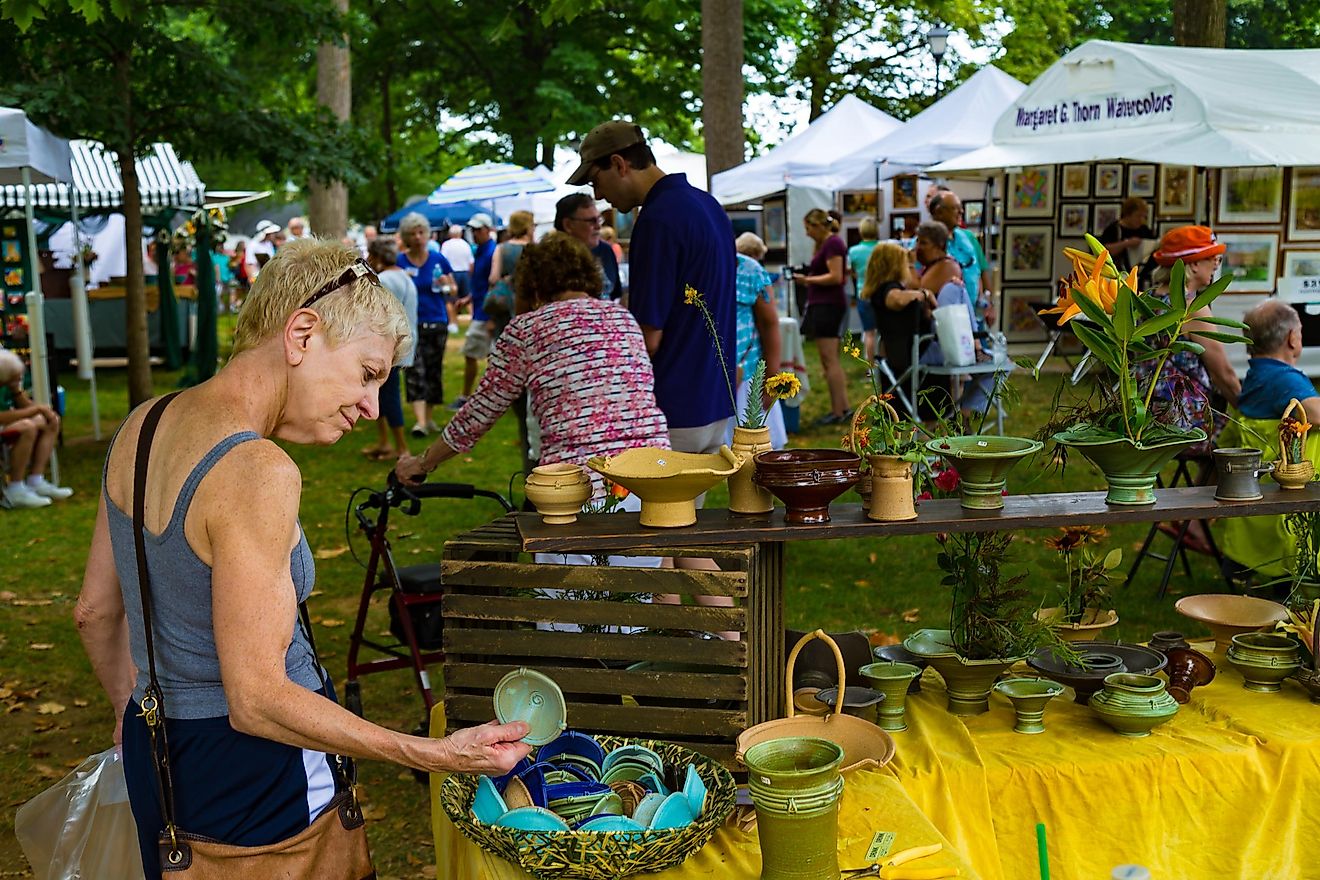People shopping in Lititz, Pennsylvania