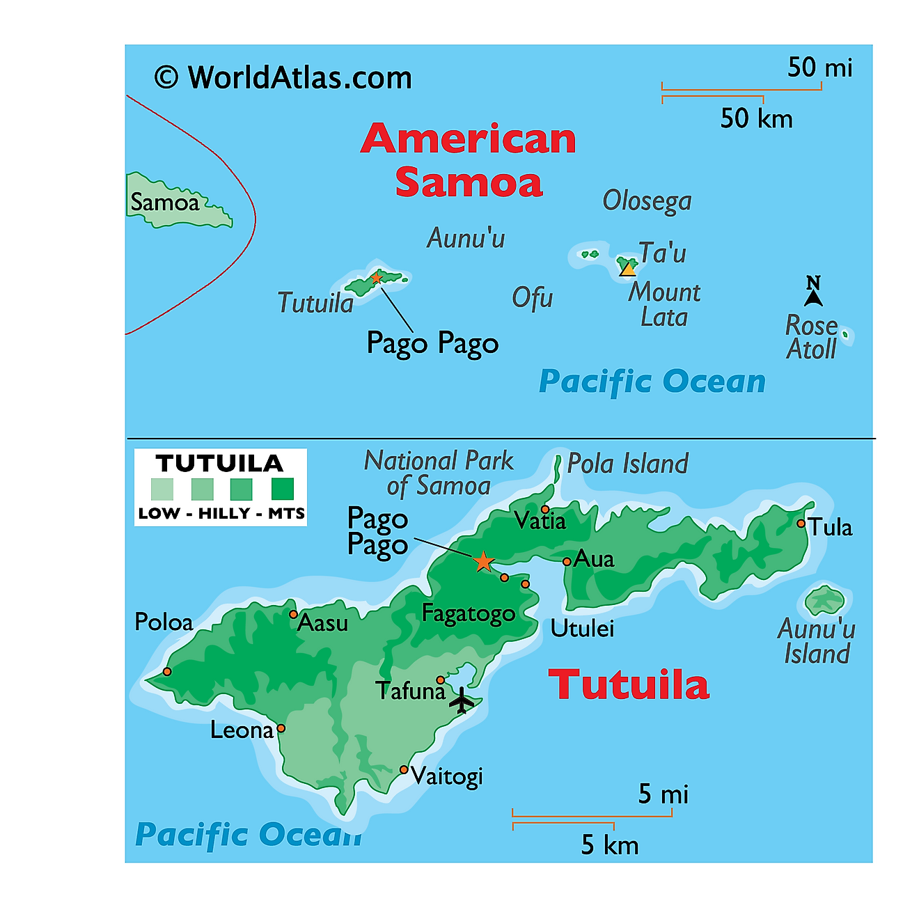 Samoa Islands World Map