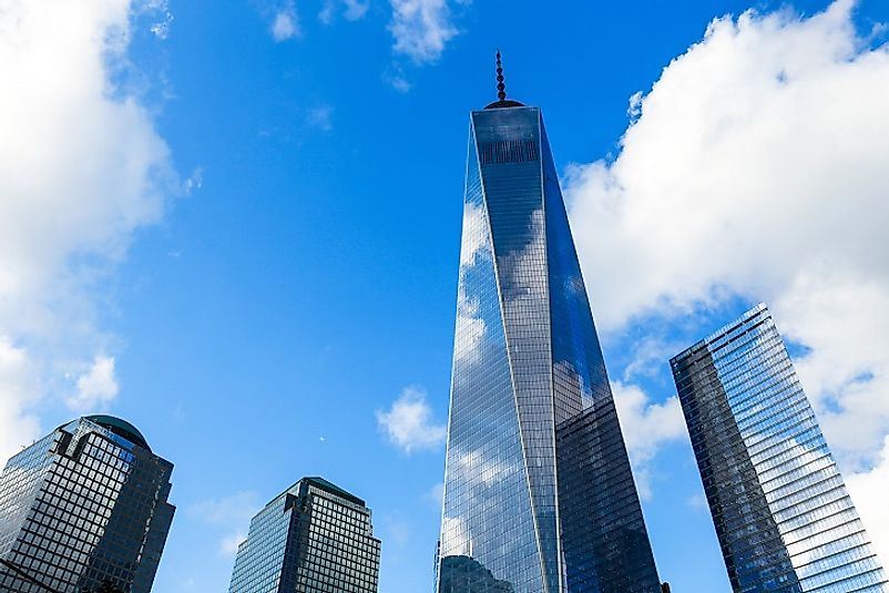 One World Trade Center raises above all of the rest of the skyscrapers that dominate the New York City skyline.