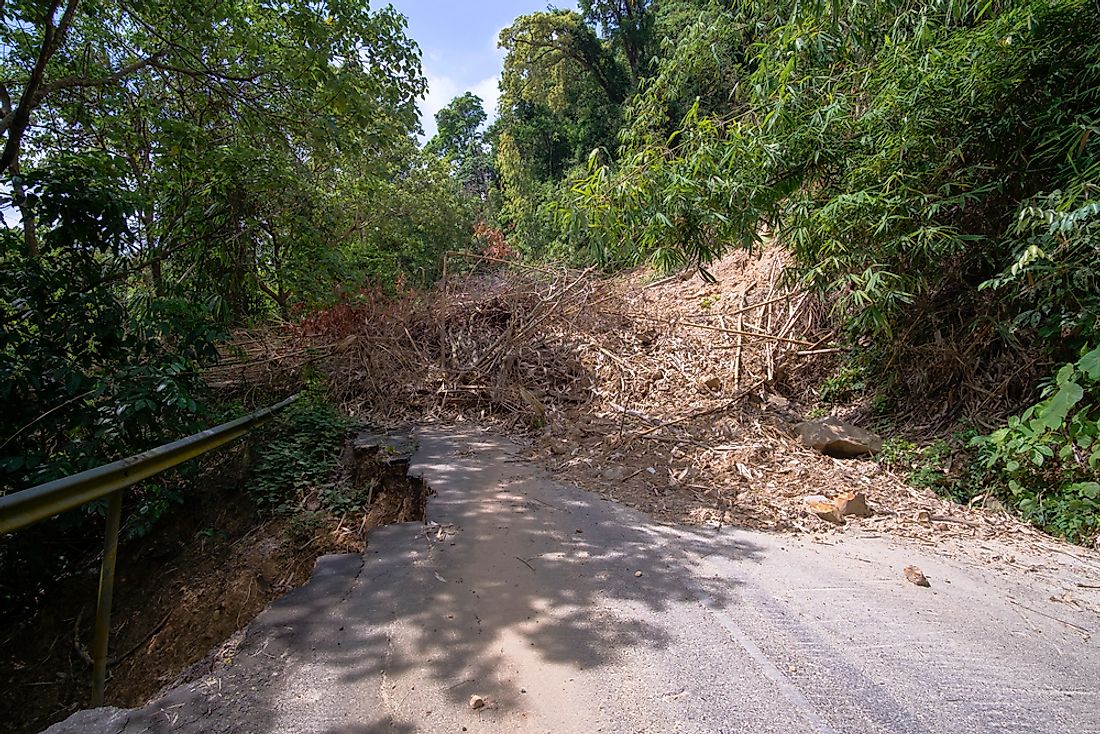 Mass wasting is the downhill movement of mud, rocks, or debris.