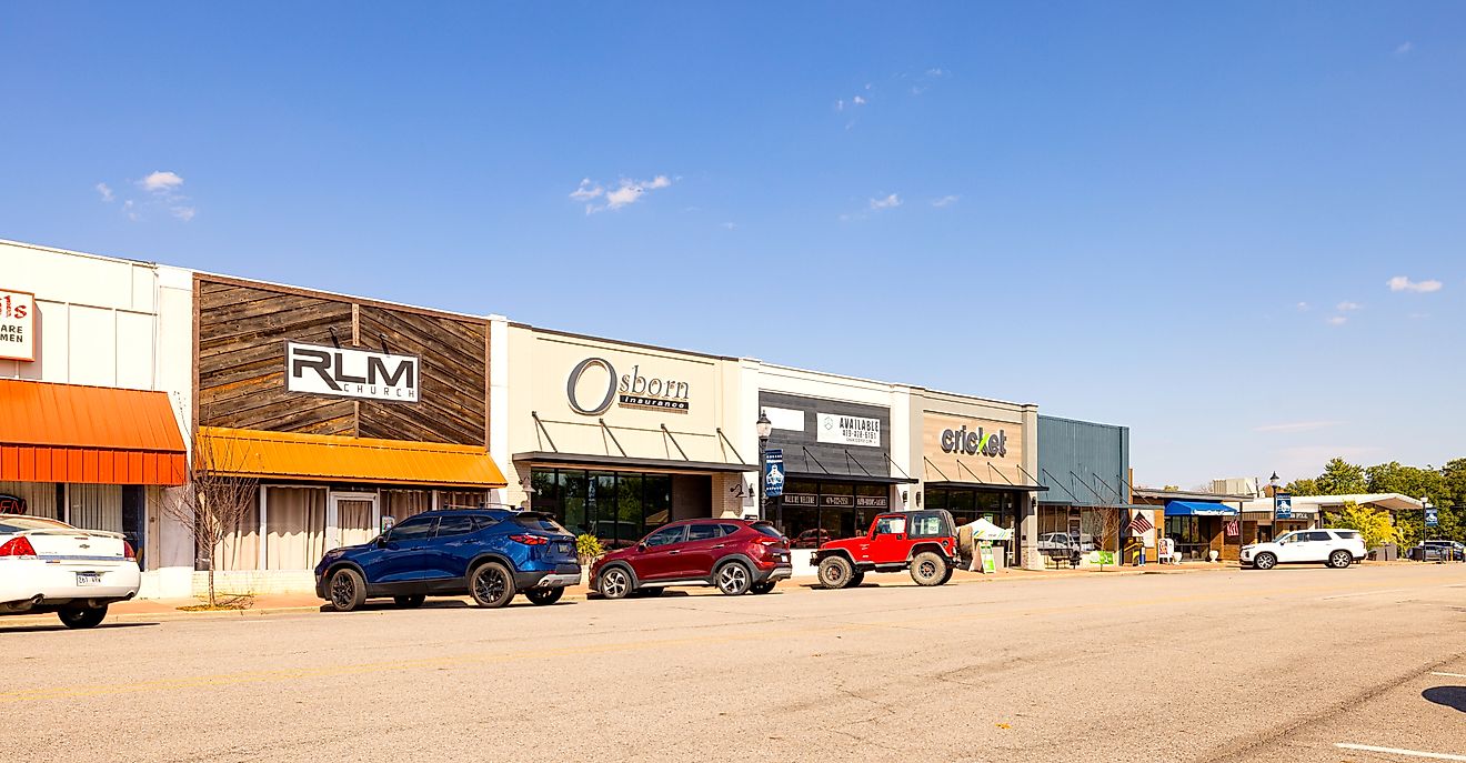 The historic business district in Greenwood, Arkansas. Editorial credit: Roberto Galan / Shutterstock.com.