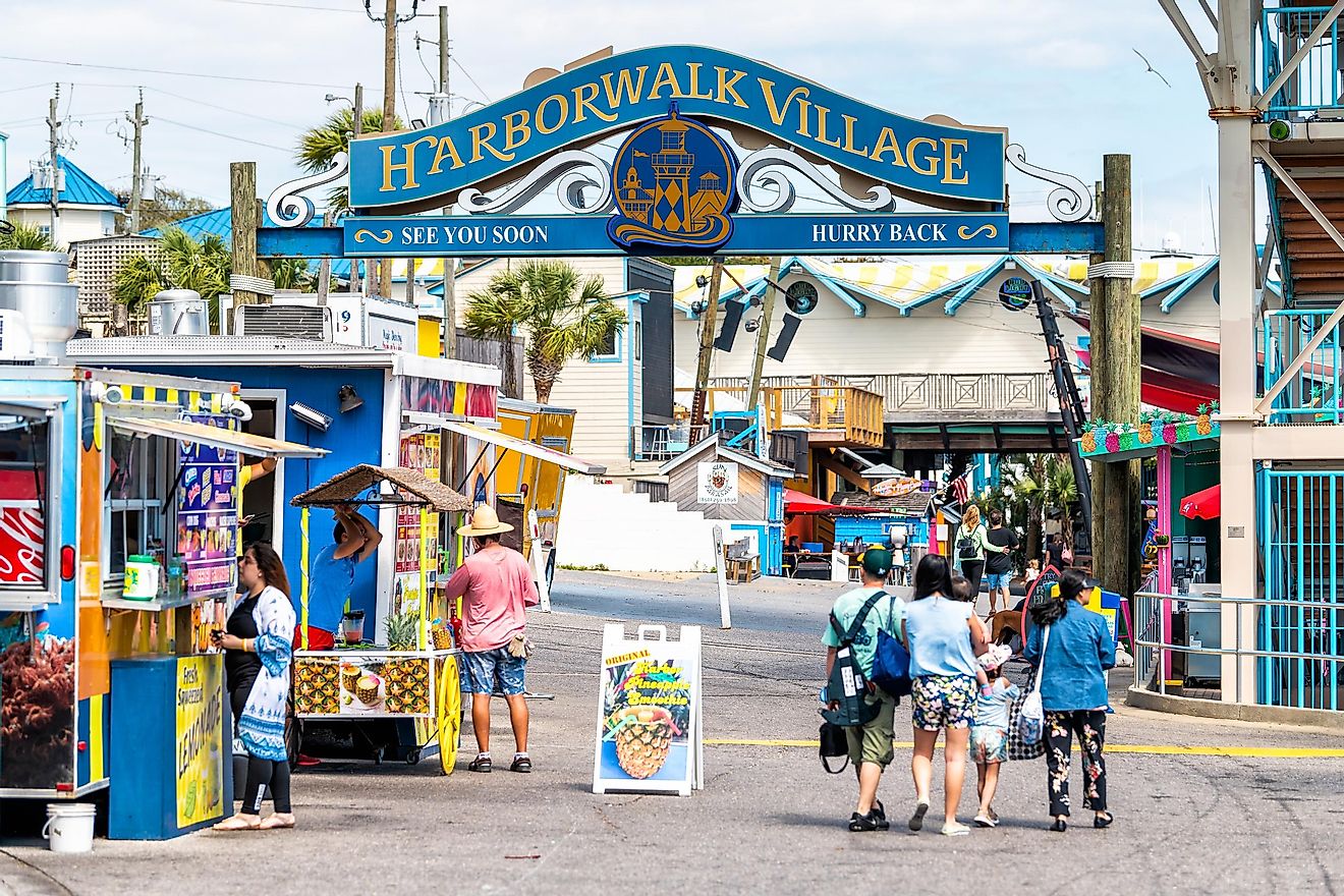 Sign for Harborwalk Village in Emerald Grande Coast in Destin, Florida