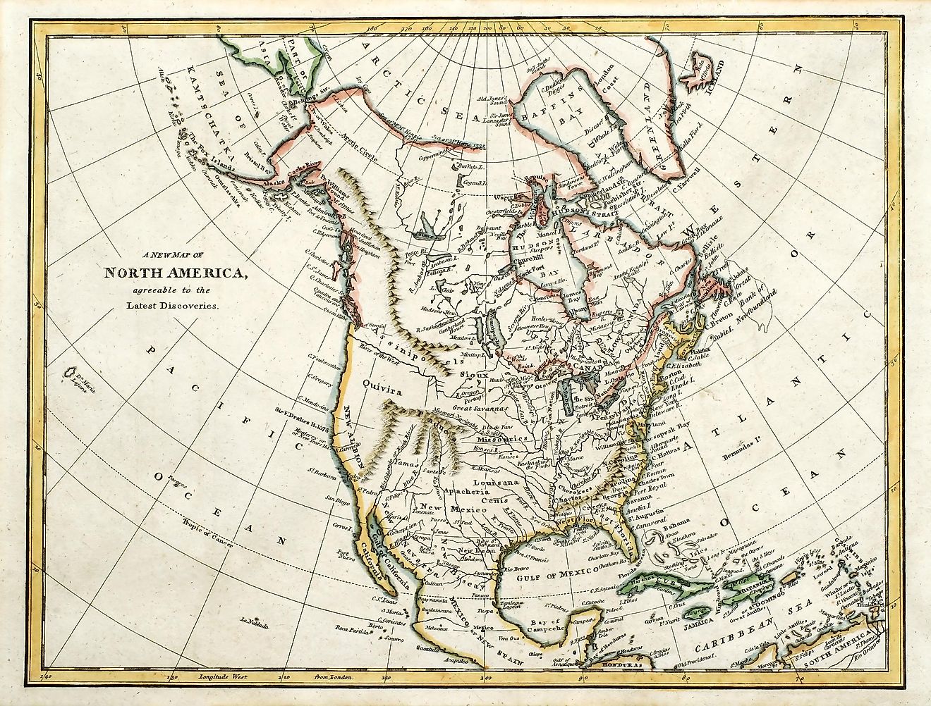 Map of North America from 1791.