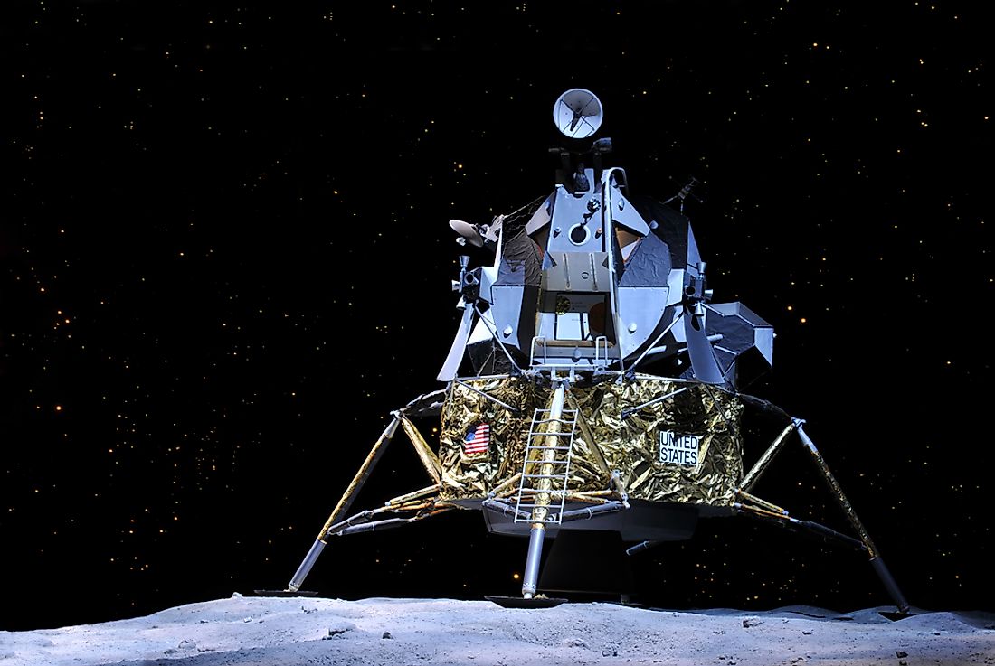 Prototype of the Apollo 17 moon landing on displayed at the Kennedy Space Center.  Editorial credit: Edwin Verin / Shutterstock.com