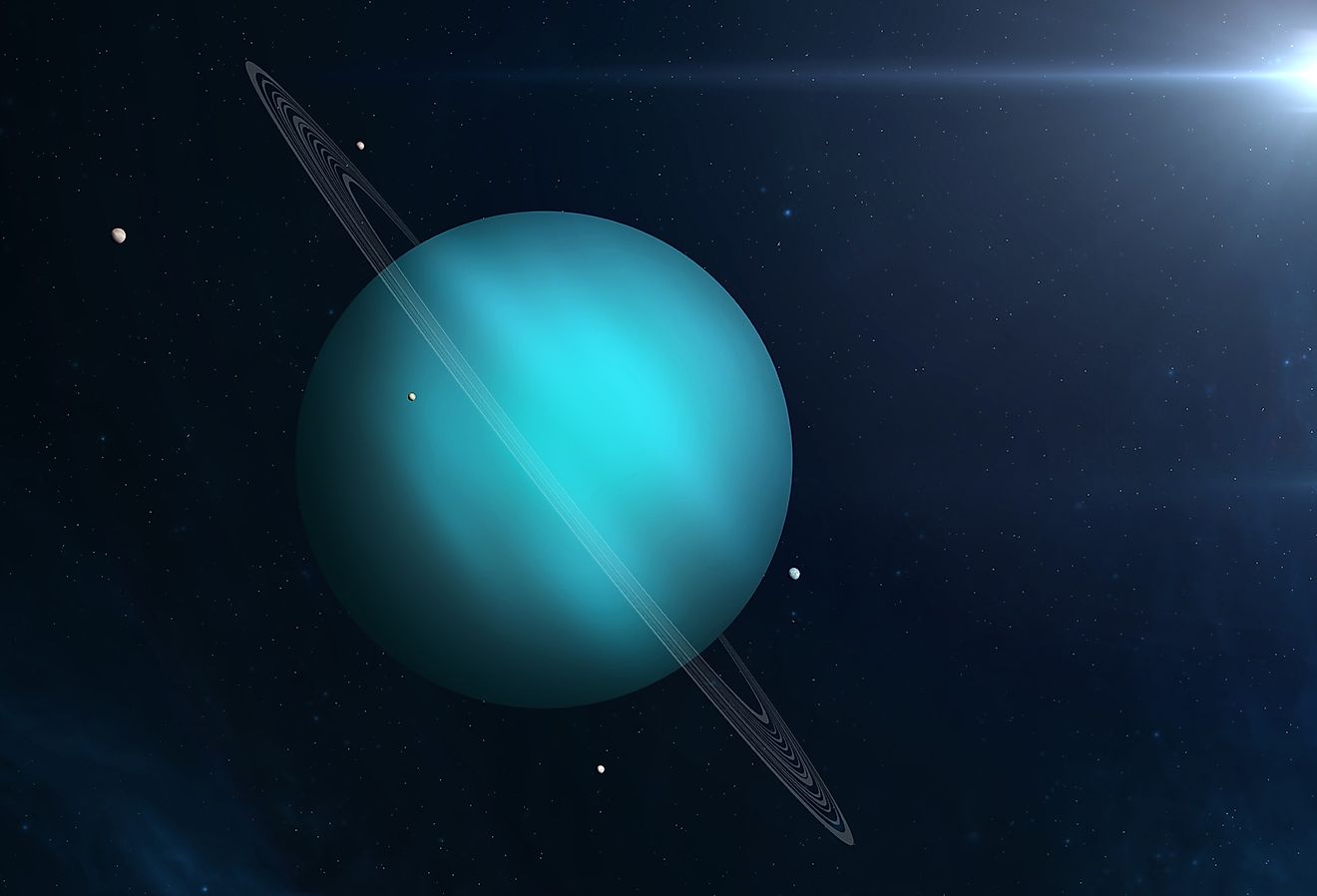 View of planet Uranus from space.