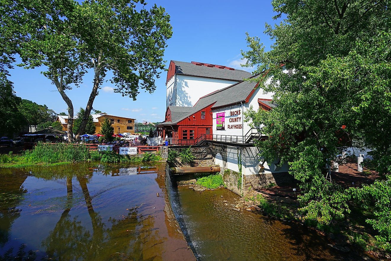 The famous Bucks County Playhouse theater in New Hope, Pennsylvania, via EQRoy / Shutterstock.com