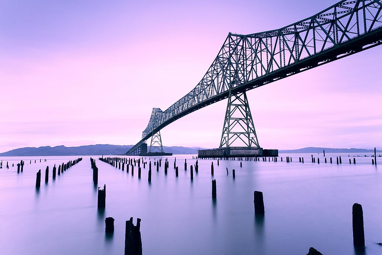 Astoria-Megler Bridge over the Columbia River, Washington and Oregon.