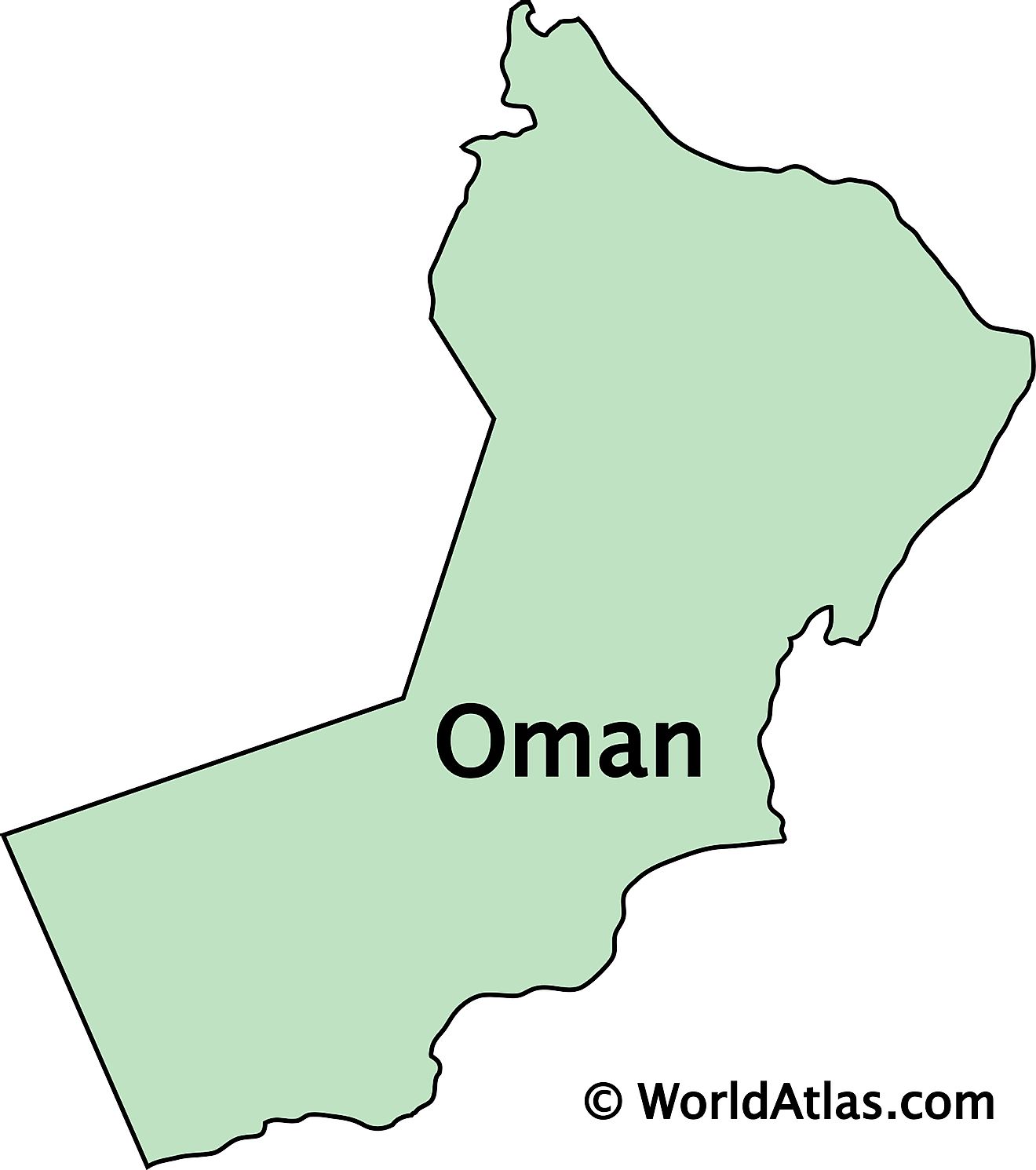 Outline Map of Oman