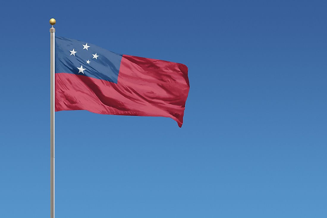 The flag of Samoa. 