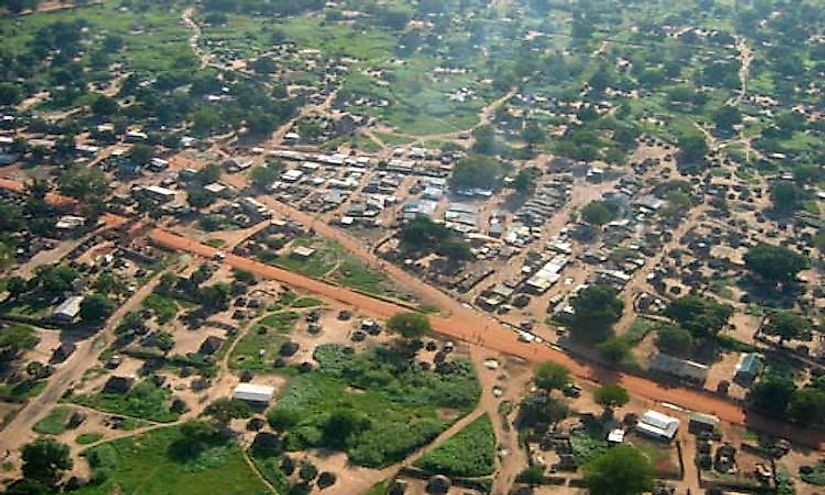 An aerial view of Juba, the capital city of South Sudan.