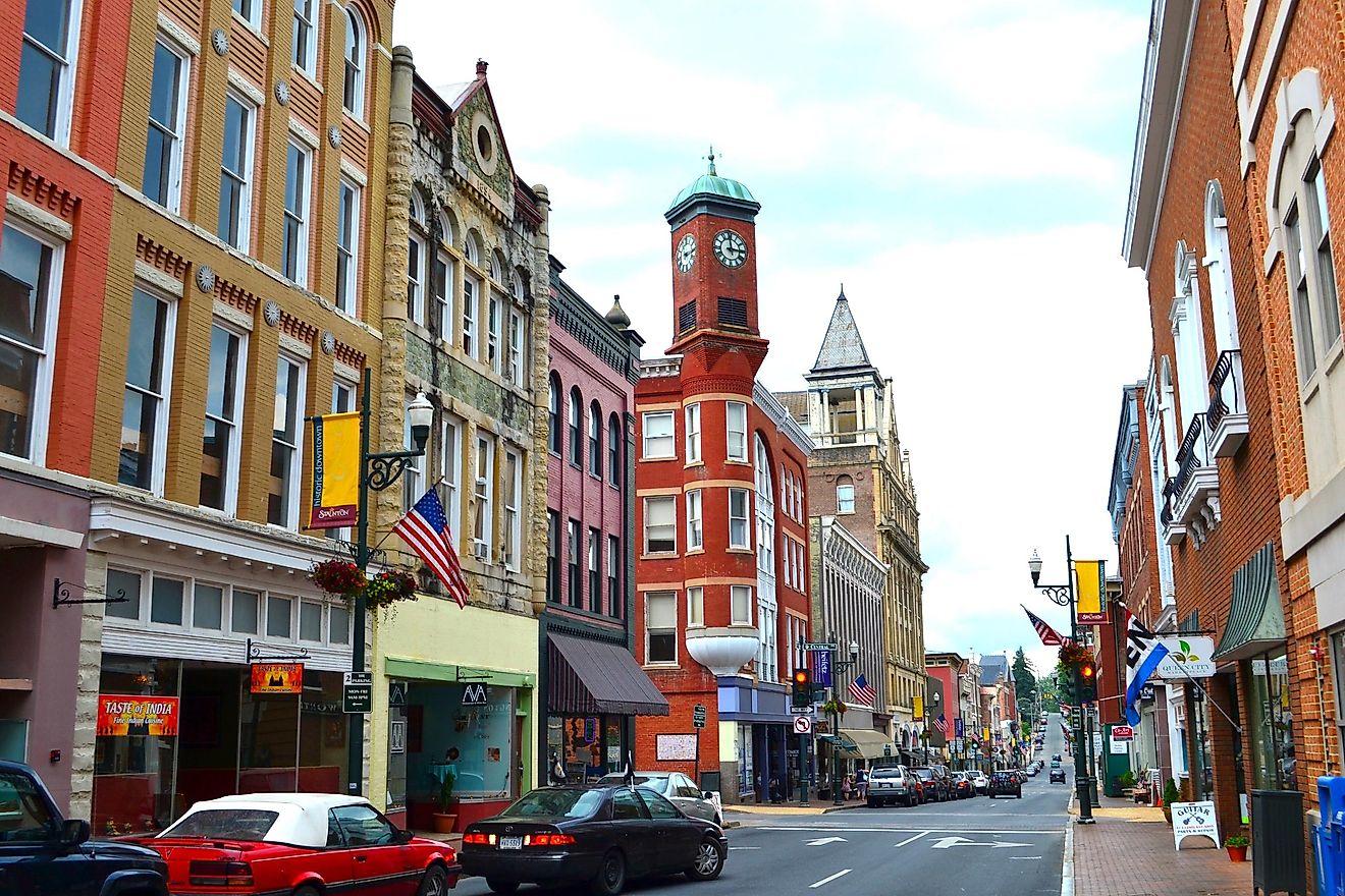 Downtown historic Staunton, birthplace of President Woodrow Wilson.