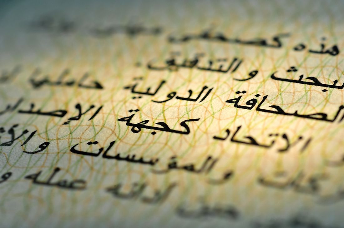 Arabic is written from right to left. 