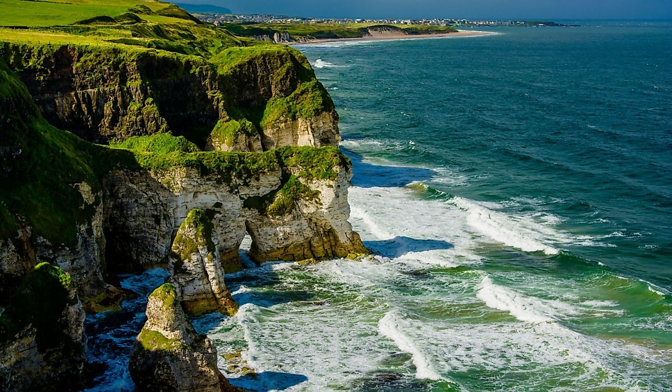 Cliffs near Portrush in Northern Ireland. 
