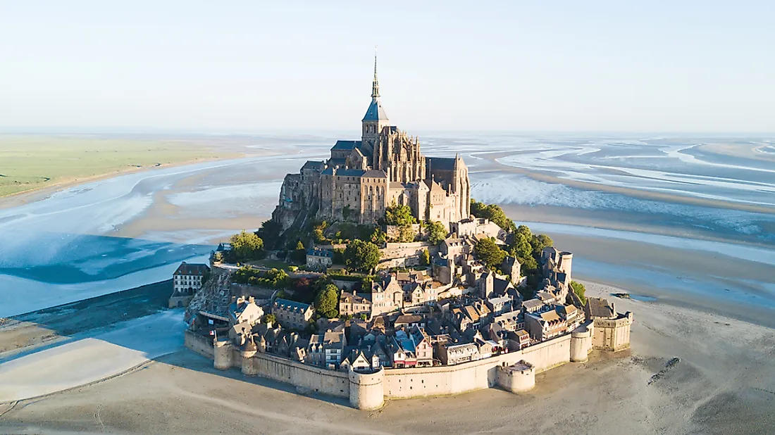 The famous Mont St-Michel is the example of a tidal island.