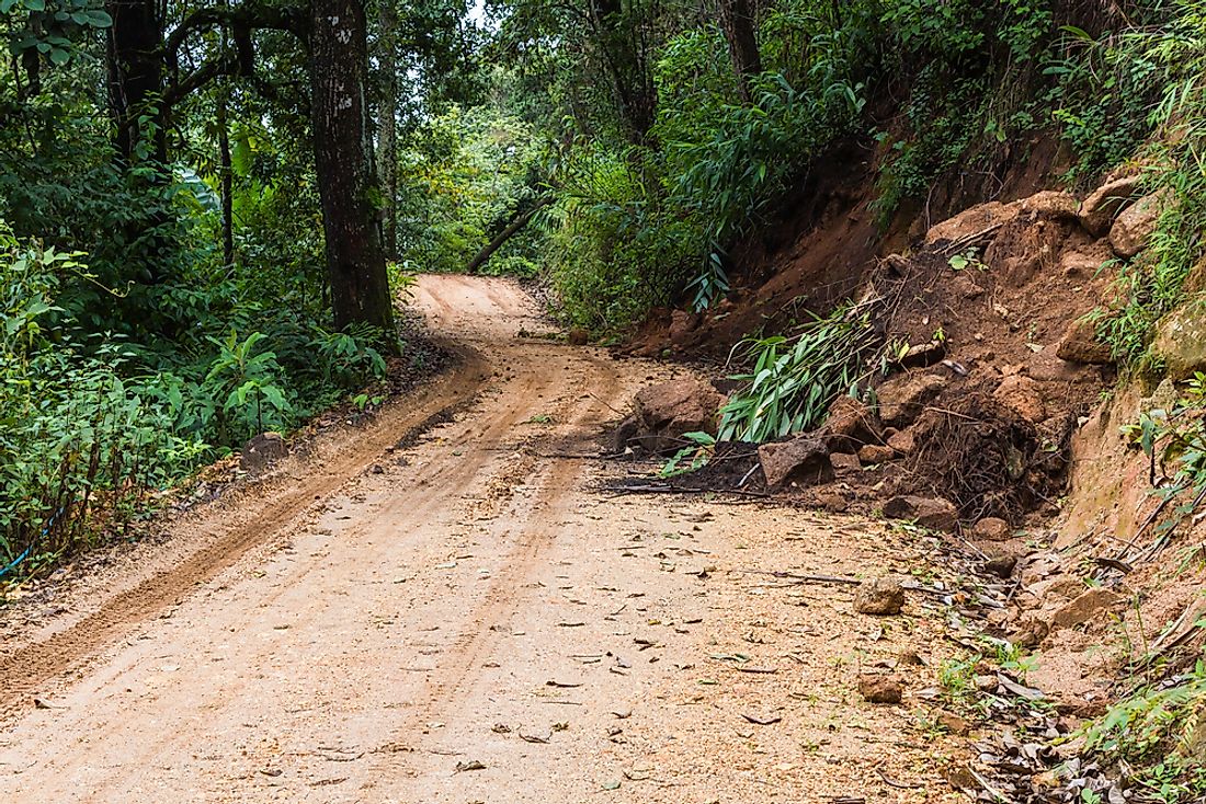 Mudslides differ from landslides as they are characterized by heavy rain and the movement of debris. 