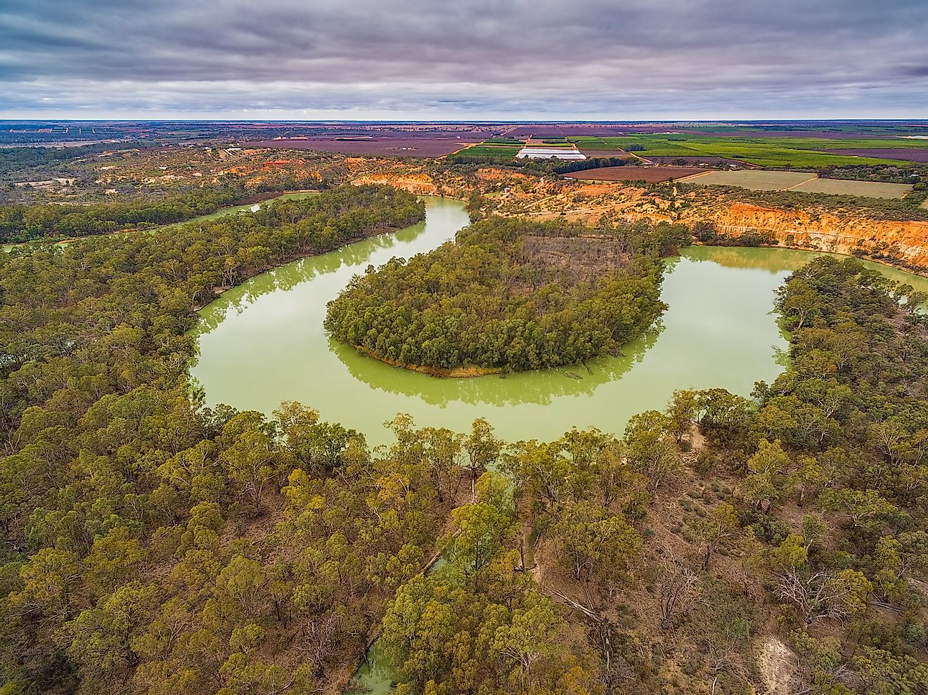 Meandering Murray River in South Australia.