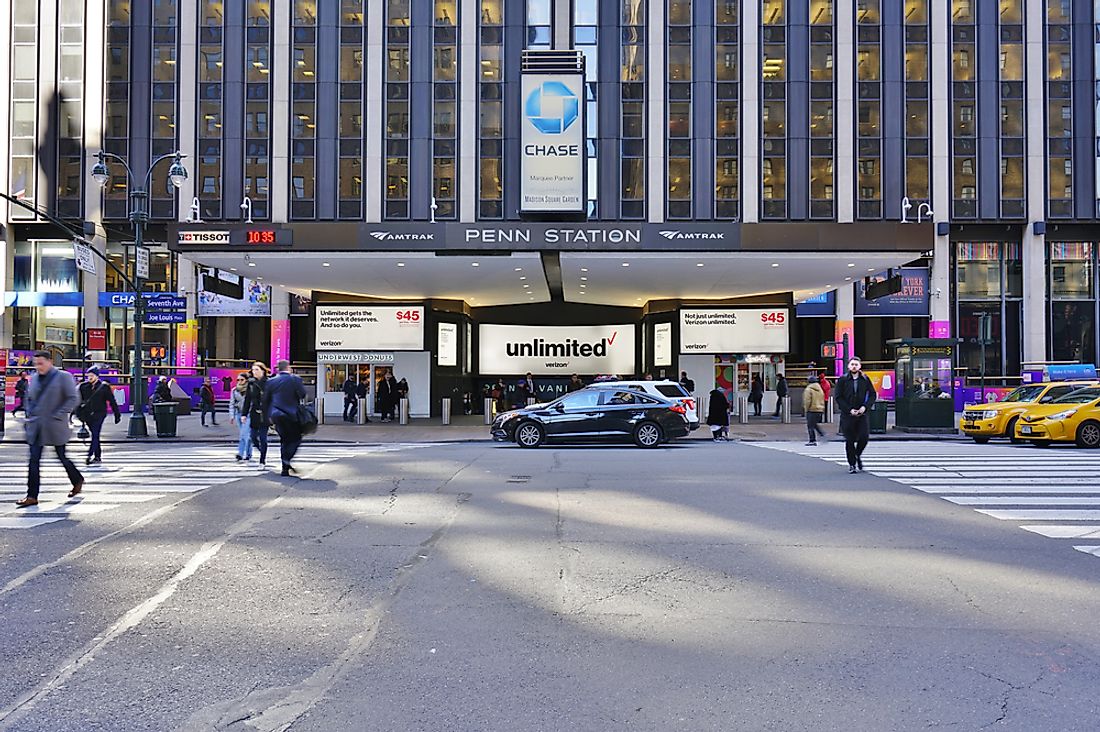 Penn Station, the busiest train station in North America by daily passenger volume. Editorial credit: EQRoy / Shutterstock.com.