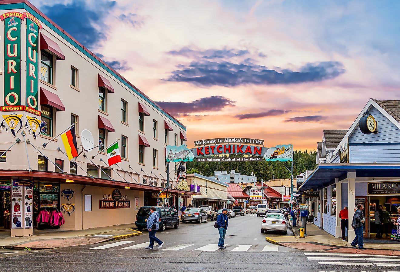 Busy downtown streets of Ketchikan, Alaska. Image credit Darryl Brooks via Shutterstock