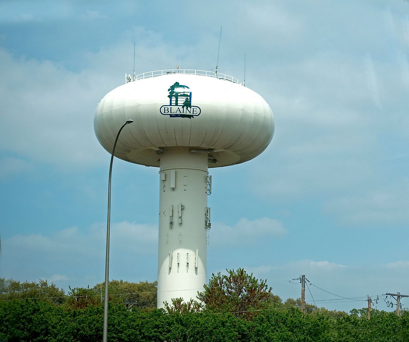 A water tower in Blaine, Minnesota. Editorial credit: Steve Skjold / Shutterstock.com