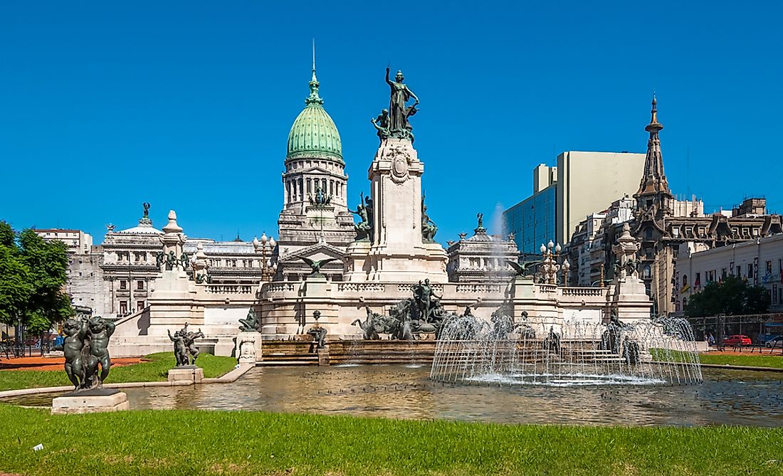 The National Congress Building in Buenos Aires, Argentina. 