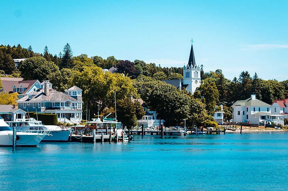 A church on Mackinaw Island. 