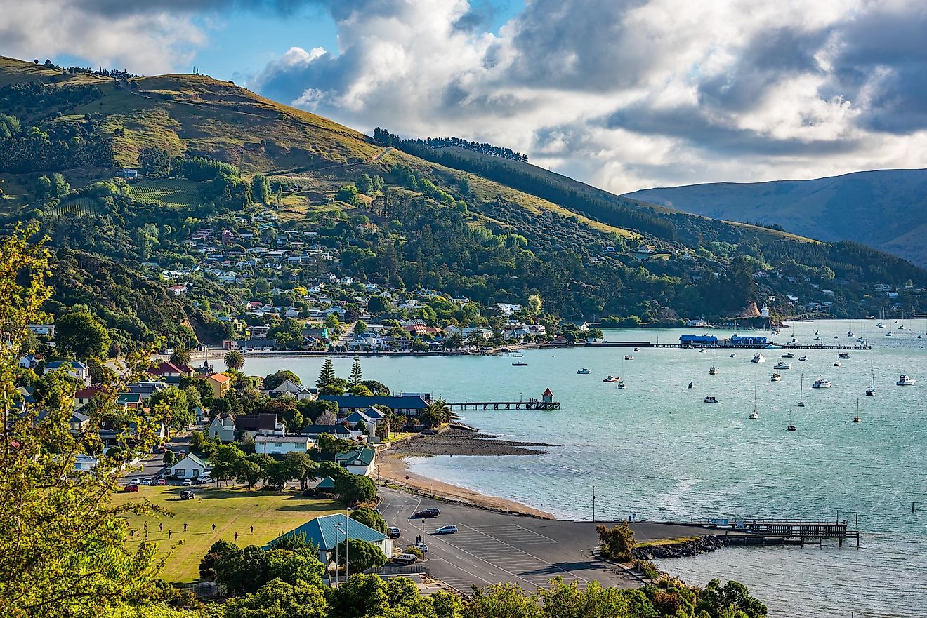 The beautiful town of Akaroa in New Zealand.