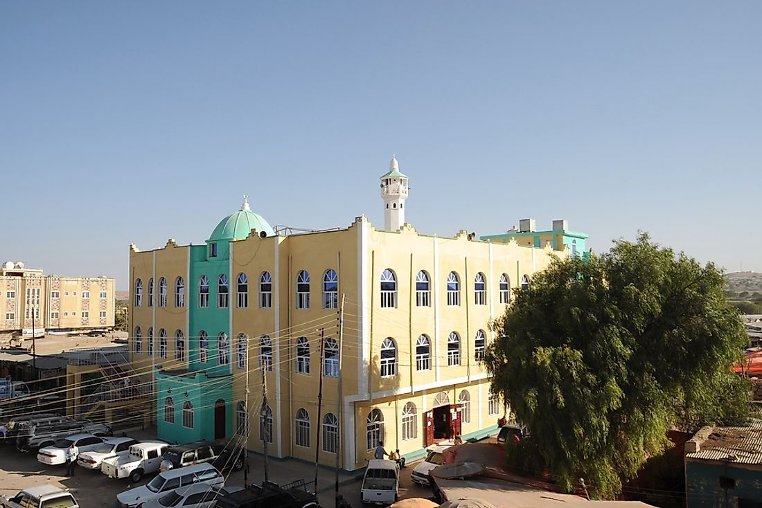 A mosque in Hargeisa, Somaliland, Somalia. Editorial credit: Free Wind 2014 / Shutterstock.com. 
